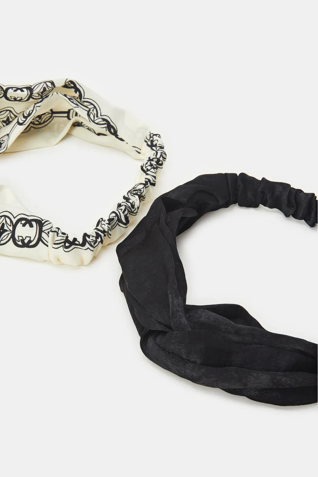 Women White And Black Printed Hair Wrap Set (2 Piece) sold by Redtag product image thumbnail 4