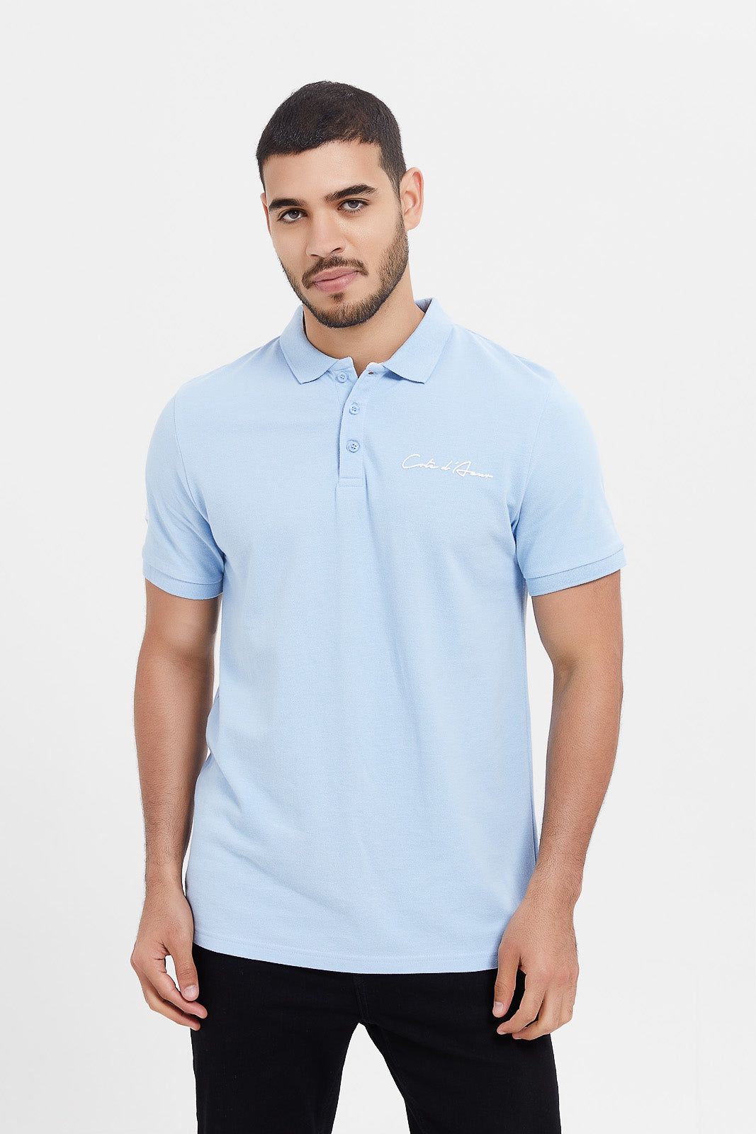 Men Blue Varsity Sports Polo Shirt sold by Redtag