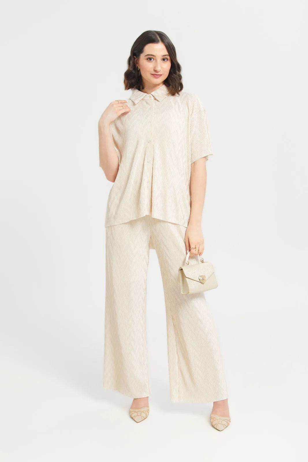Plisse Button Front Blouse sold by Redtag product image thumbnail 2