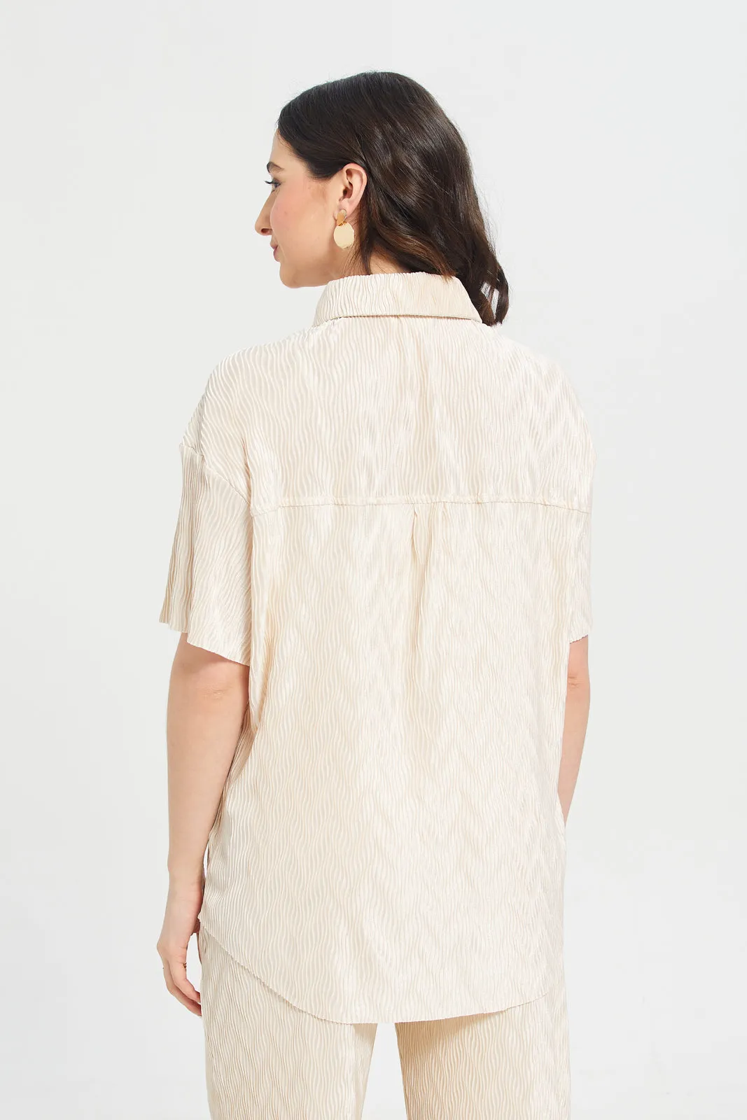 Plisse Button Front Blouse sold by Redtag product image thumbnail 3