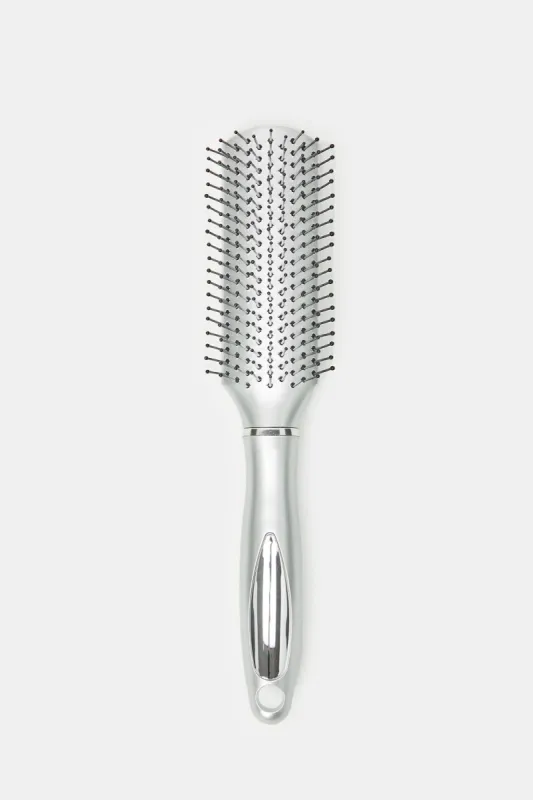 Women Grey And Silver Hair Brush sold by Redtag