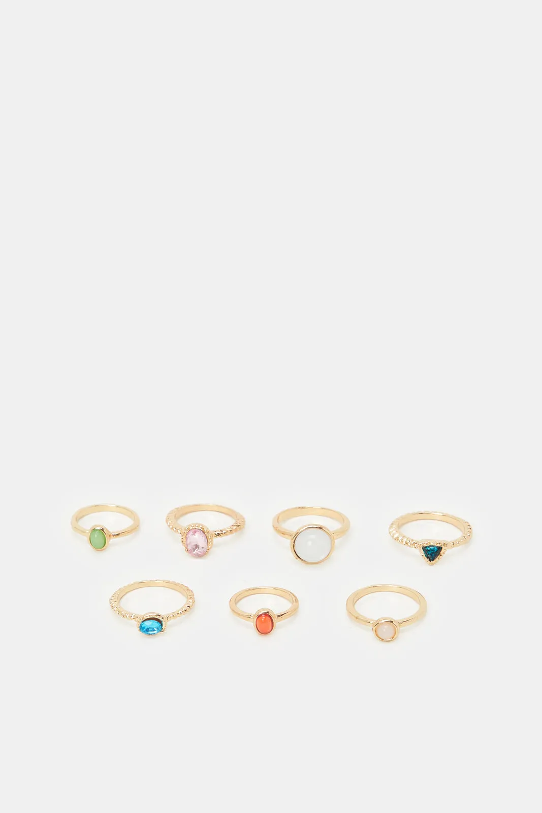 Women Gold Embellished Ring Set (7 Piece) sold by Redtag