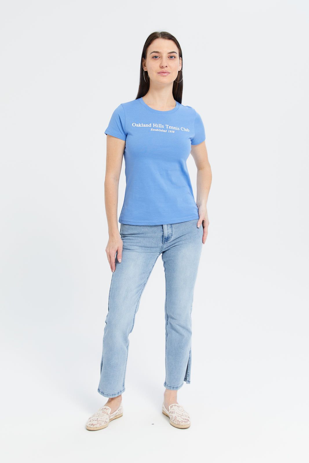 Women Blue Oackland Printed T-Shirt sold by Redtag product image thumbnail 2