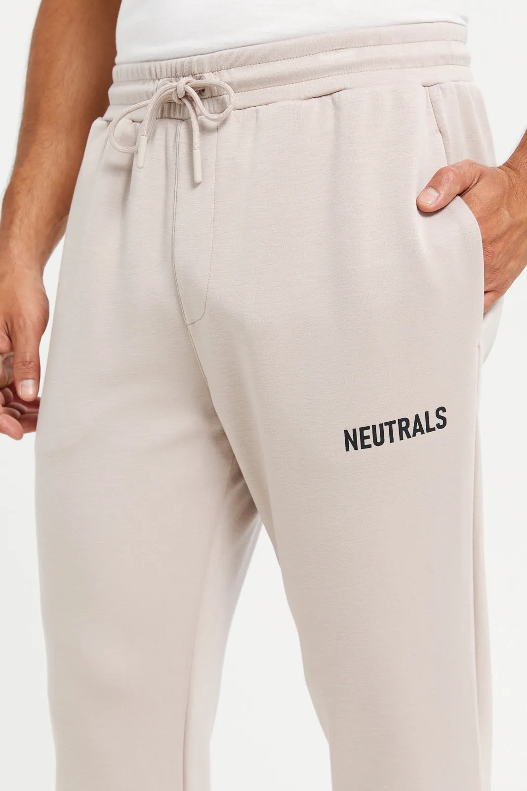 Men Beige Printed Active Pants sold by Redtag product image thumbnail 4