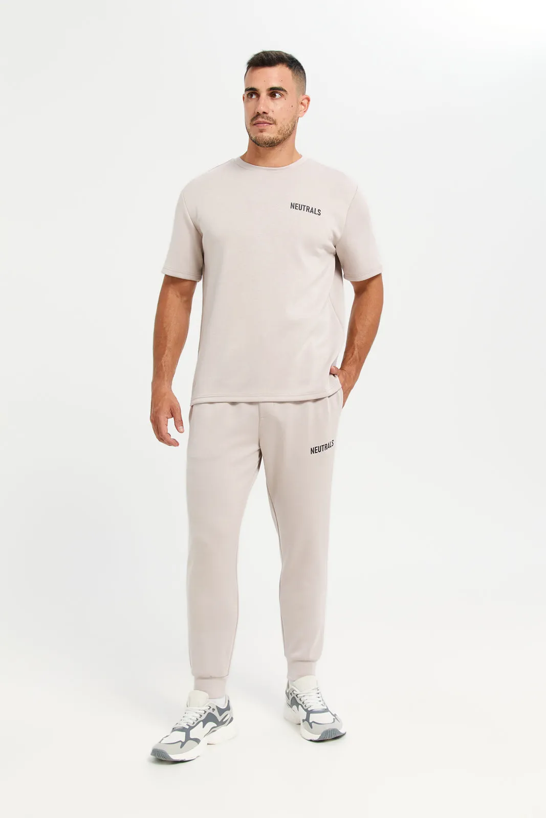 Men Beige Printed Active Pants sold by Redtag product image thumbnail 2