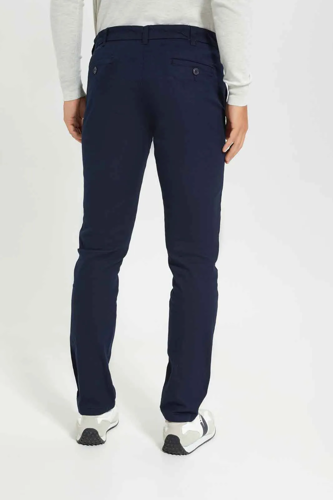 Men Navy Straight Fit Chino sold by Redtag product image thumbnail 3