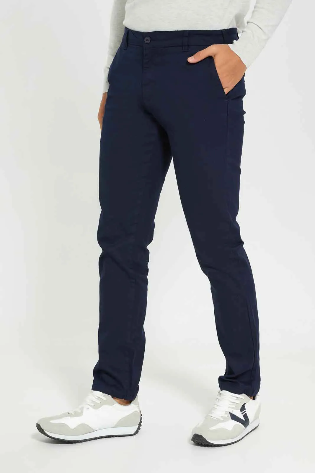 Men Navy Straight Fit Chino sold by Redtag