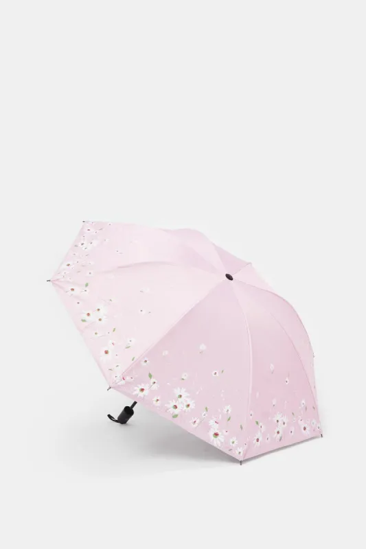 Pink Floral Print Umbrella sold by Redtag
