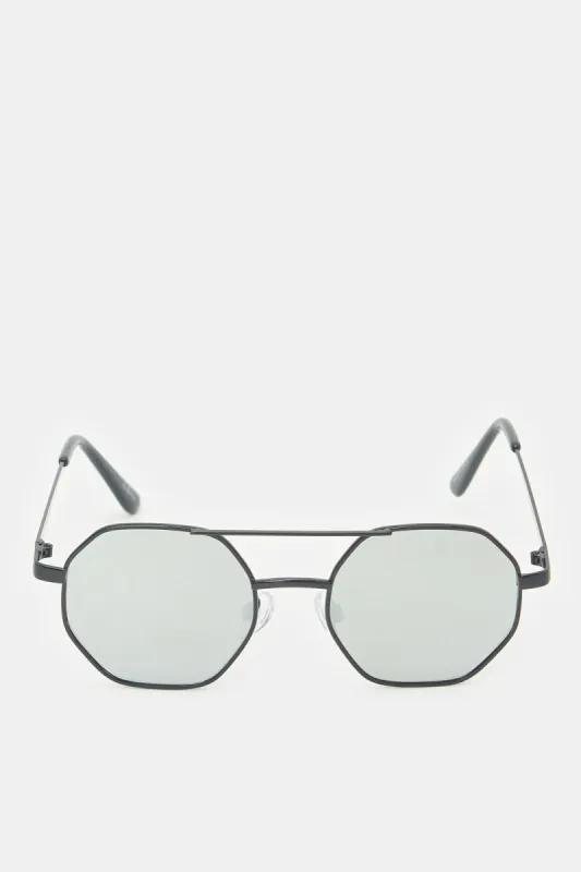 Men Grey Hexagonal Sunglasses sold by Redtag