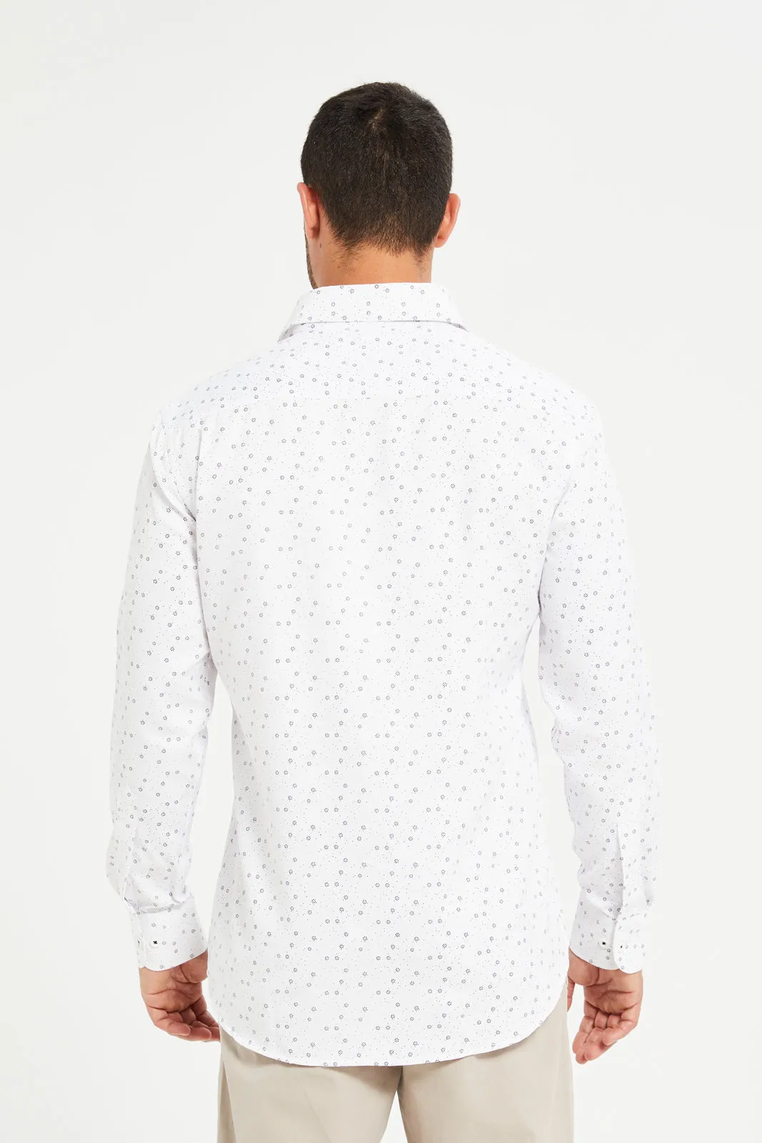 Men White Printed Formal Shirt sold by Redtag product image thumbnail 3