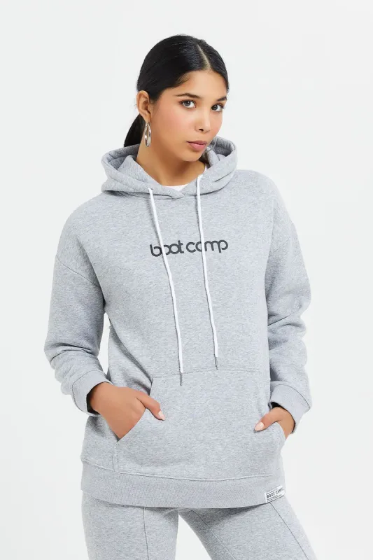 Women Grey Oversized Sweatshirt With Kangaroo Pockets sold by Redtag