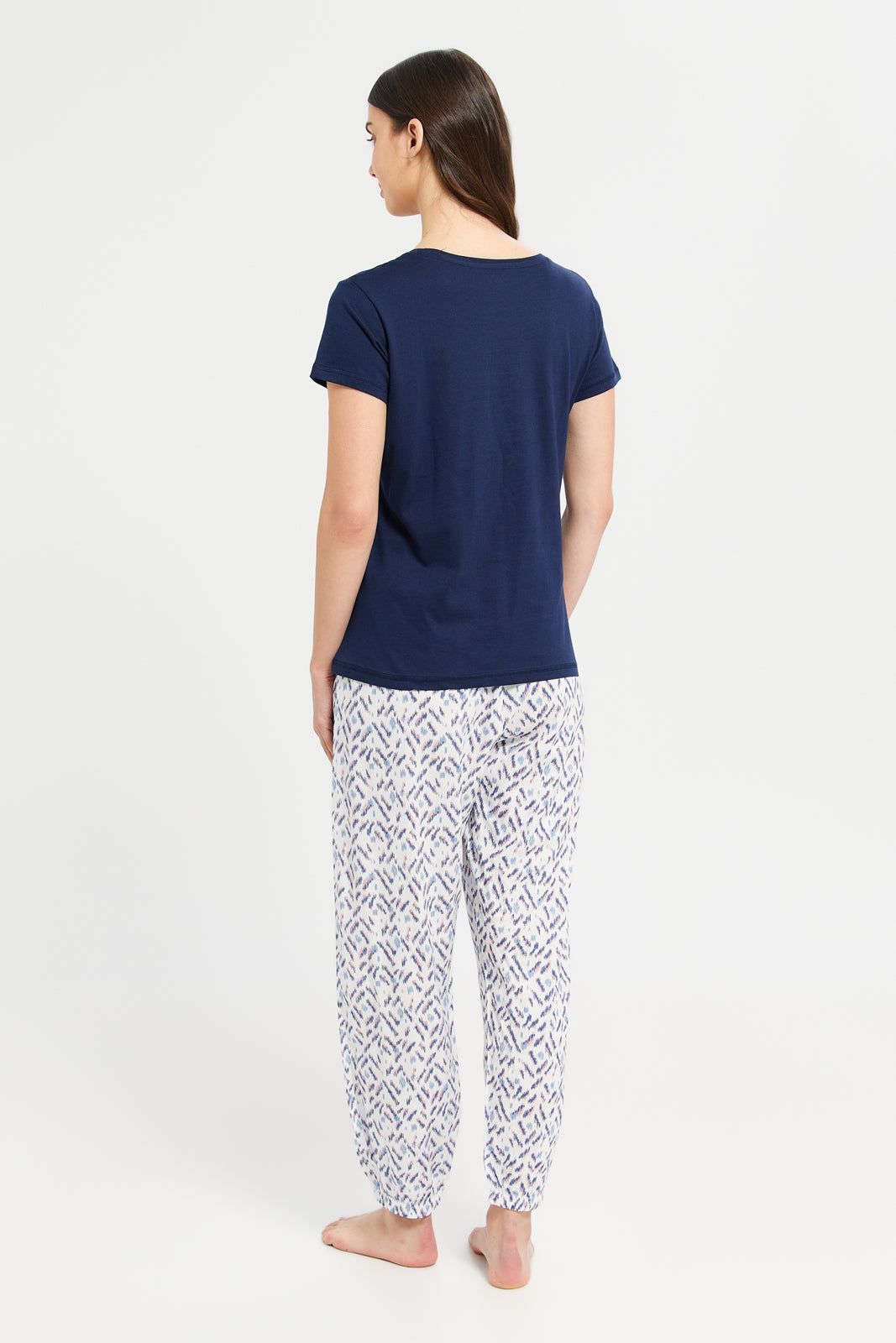 Women Navy Printed Pyjama Set (2 Piece) sold by Redtag product image thumbnail 4
