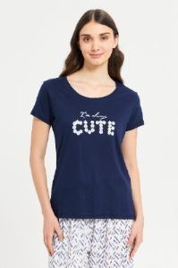 Women Navy Printed Pyjama Set (2 Piece) sold by Redtag