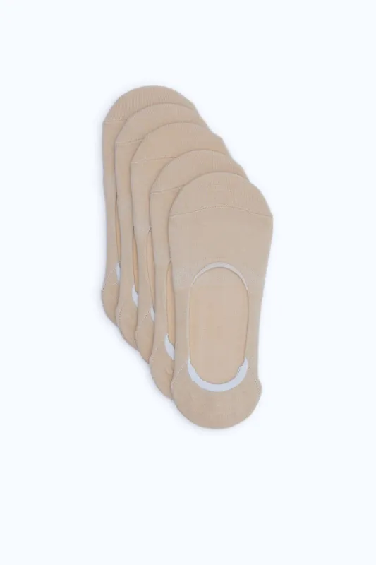 Women Beige Invisible Socks Set (Pack of 5) sold by Redtag