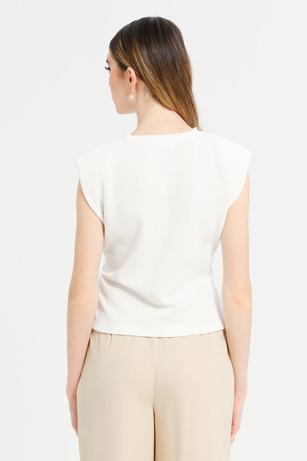 Women Ivory Textured Top sold by Redtag product image thumbnail 3