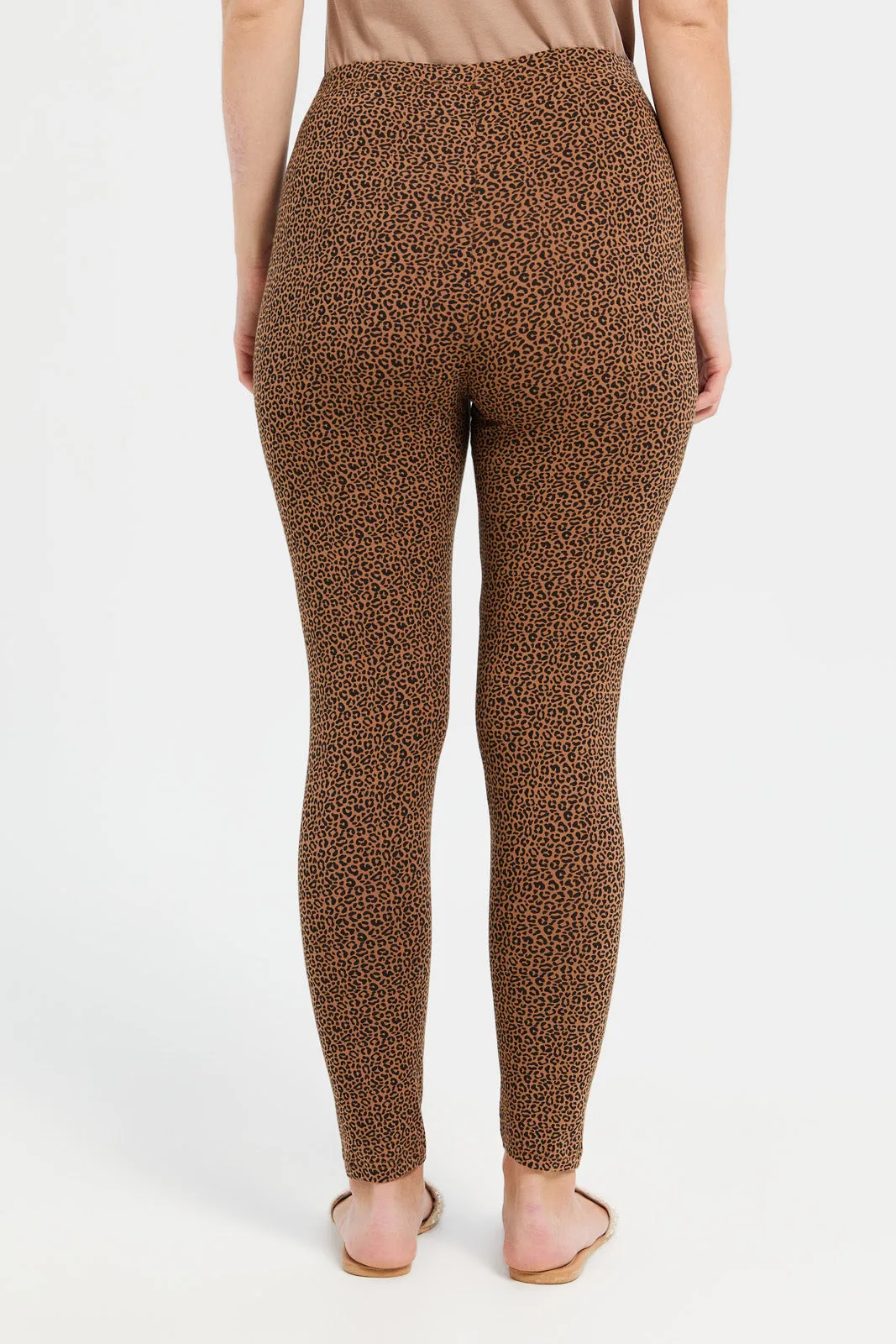 Women Brown Printed Leggings sold by Redtag product image thumbnail 4