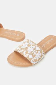 Women Beige Embroidered Mule sold by Redtag