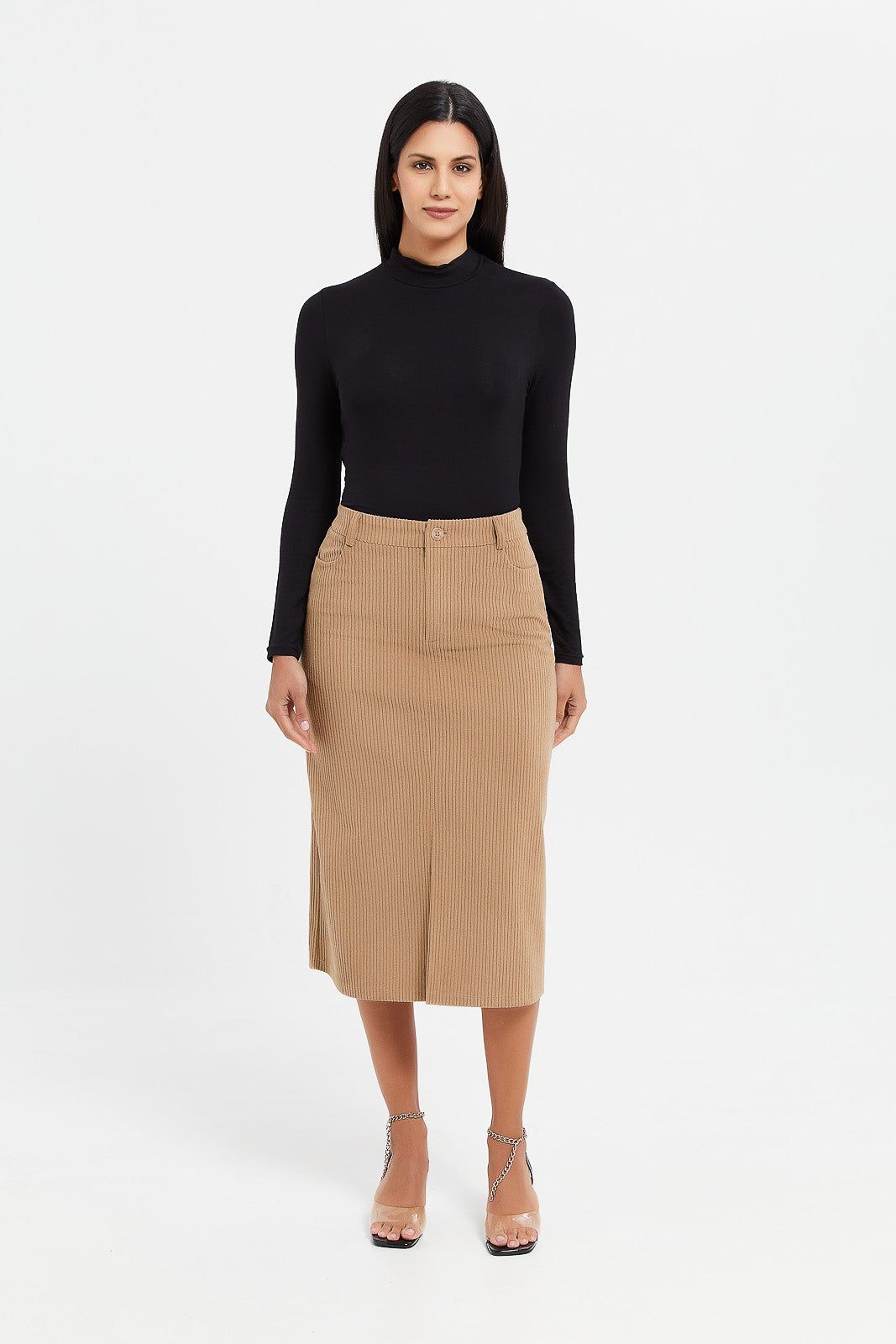 Women Black Long Sleeves High Neck T-Shirt sold by Redtag product image thumbnail 2