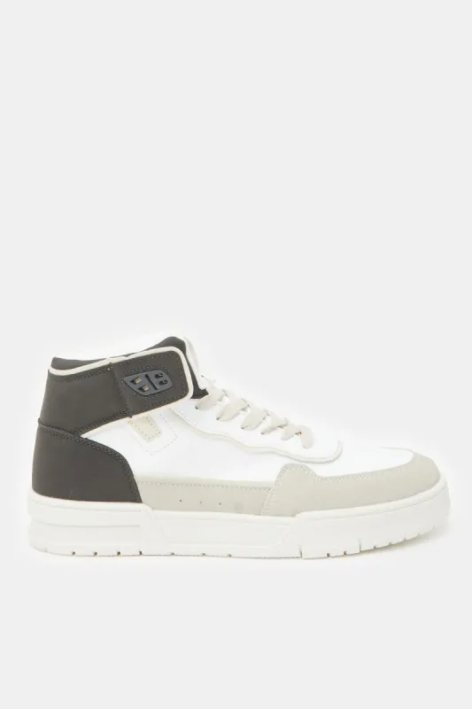 Men White Material Block High Top sold by Redtag