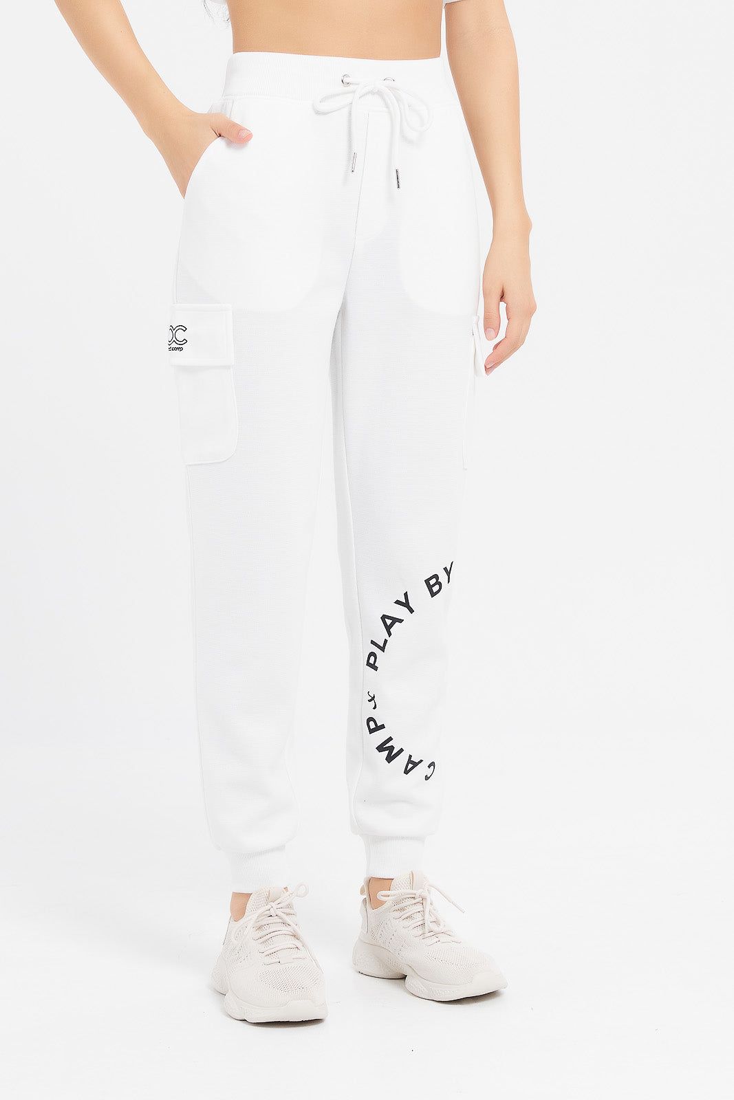 Women Ivory Printed Joggers sold by Redtag
