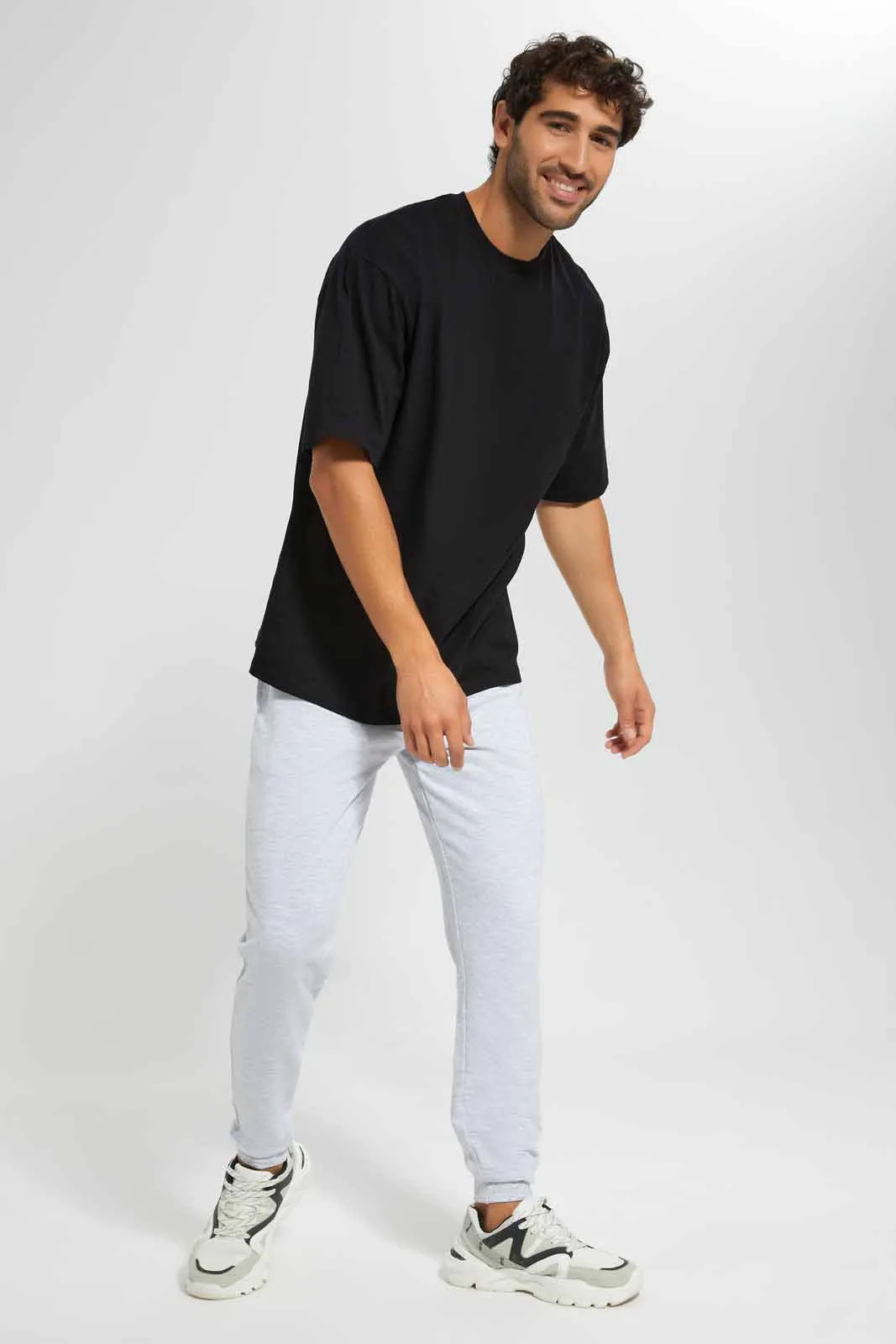 Men Grey Signature Jogger sold by Redtag product image thumbnail 2