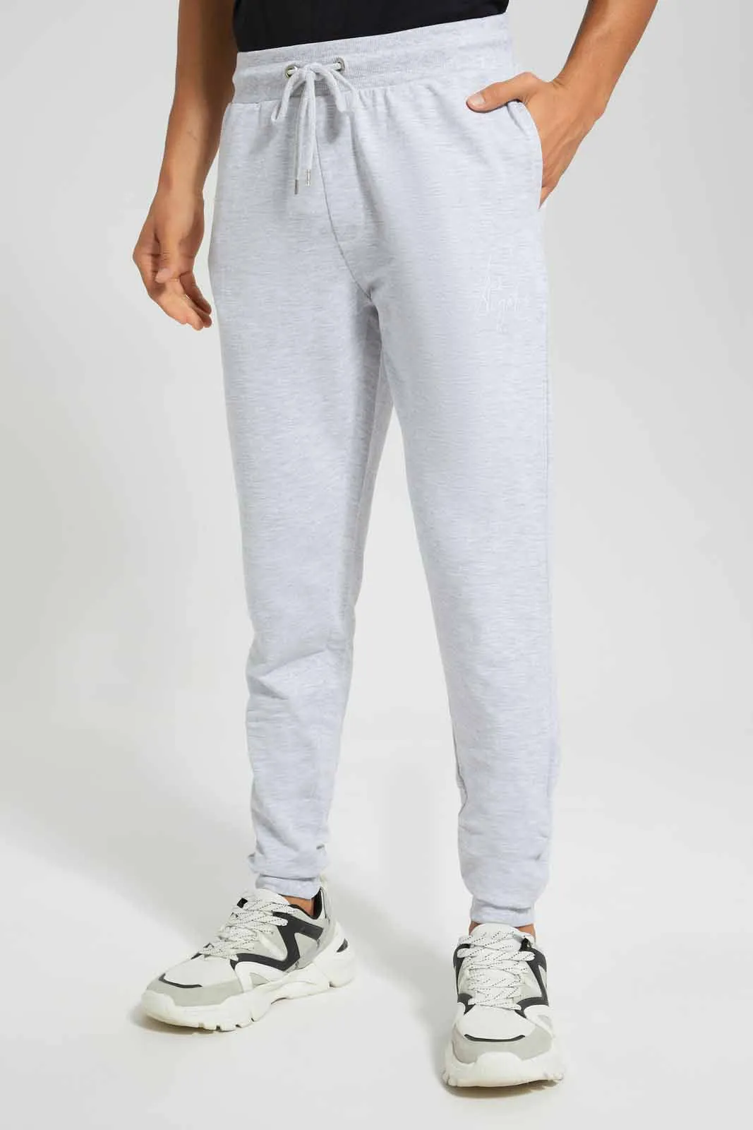 Men Grey Signature Jogger sold by Redtag