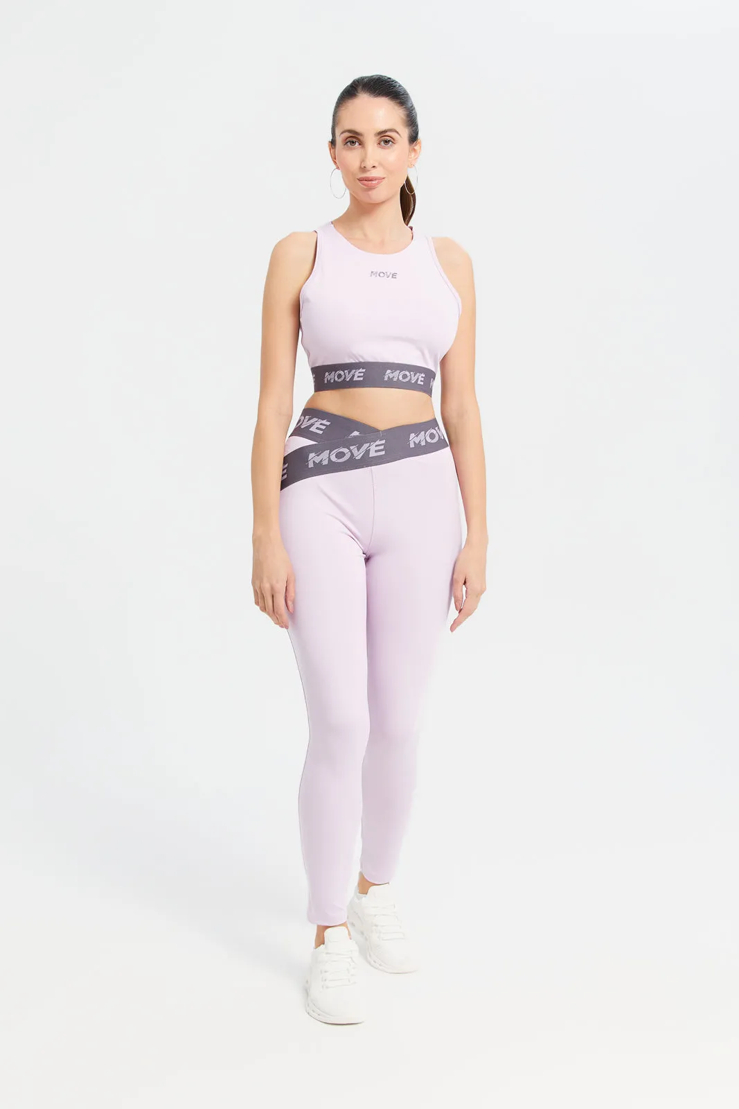 Women Lilac Active Legging With Tape Detailing sold by Redtag product image thumbnail 2