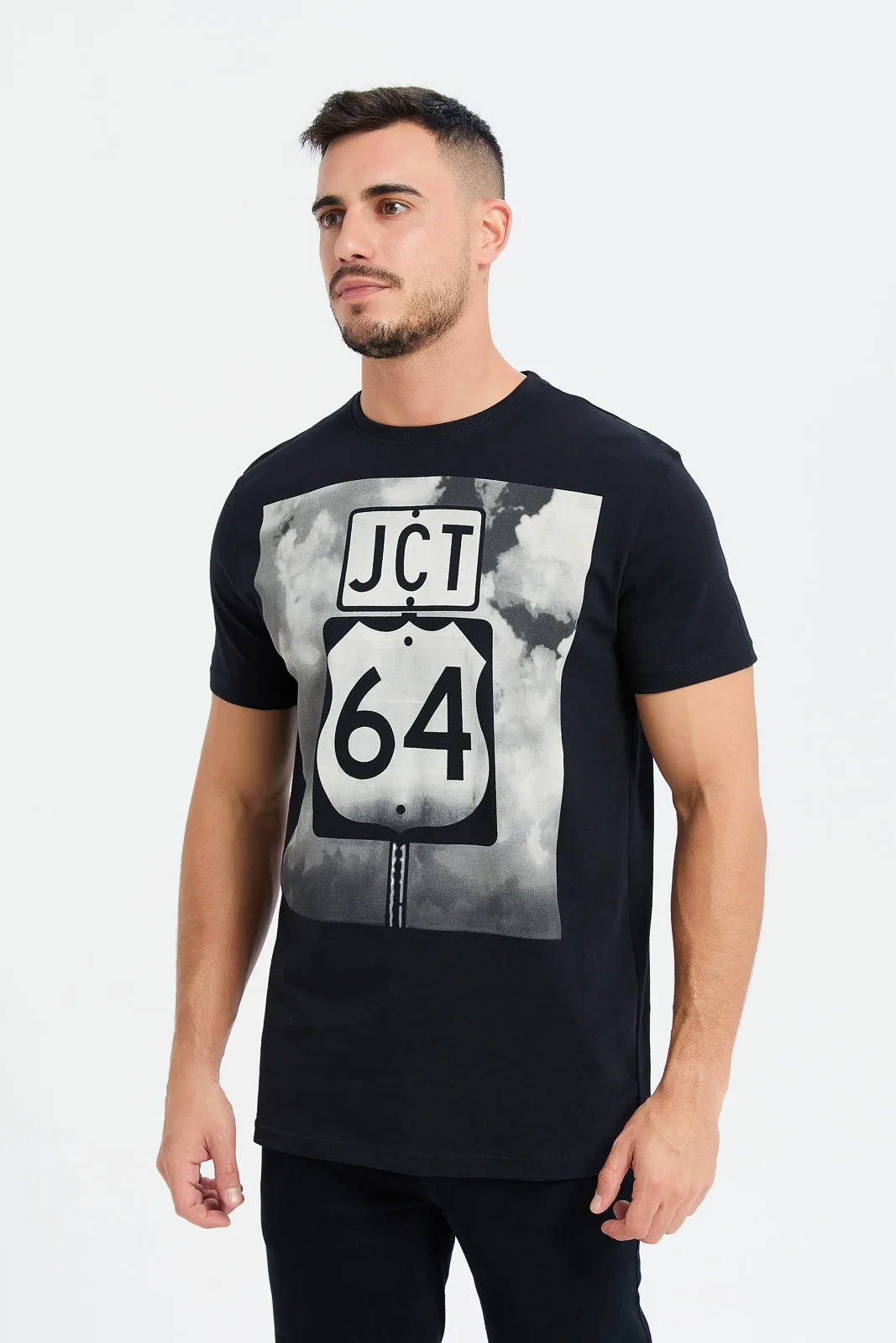 Men Black Graphic T-Shirt sold by Redtag