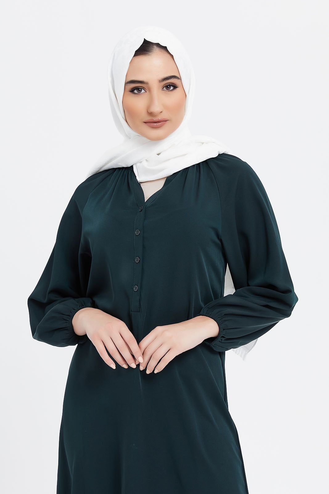 Women Teal Front Button Dress sold by Redtag product image thumbnail 2