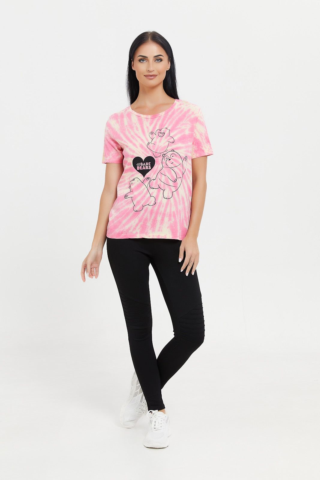 Women Pink Tie Dye We Bare Bears Printed T-Shirt sold by Redtag product image thumbnail 2