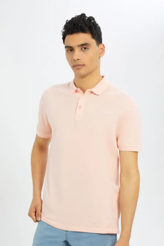 Men Pink Polo T-Shirt sold by Redtag