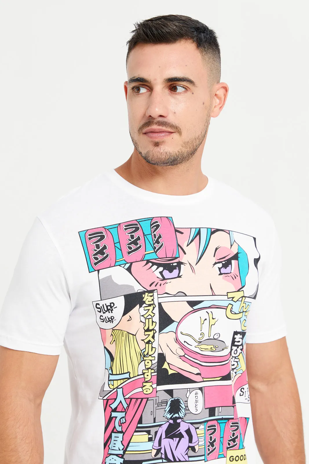Men White Graphic T-Shirt sold by Redtag product image thumbnail 4