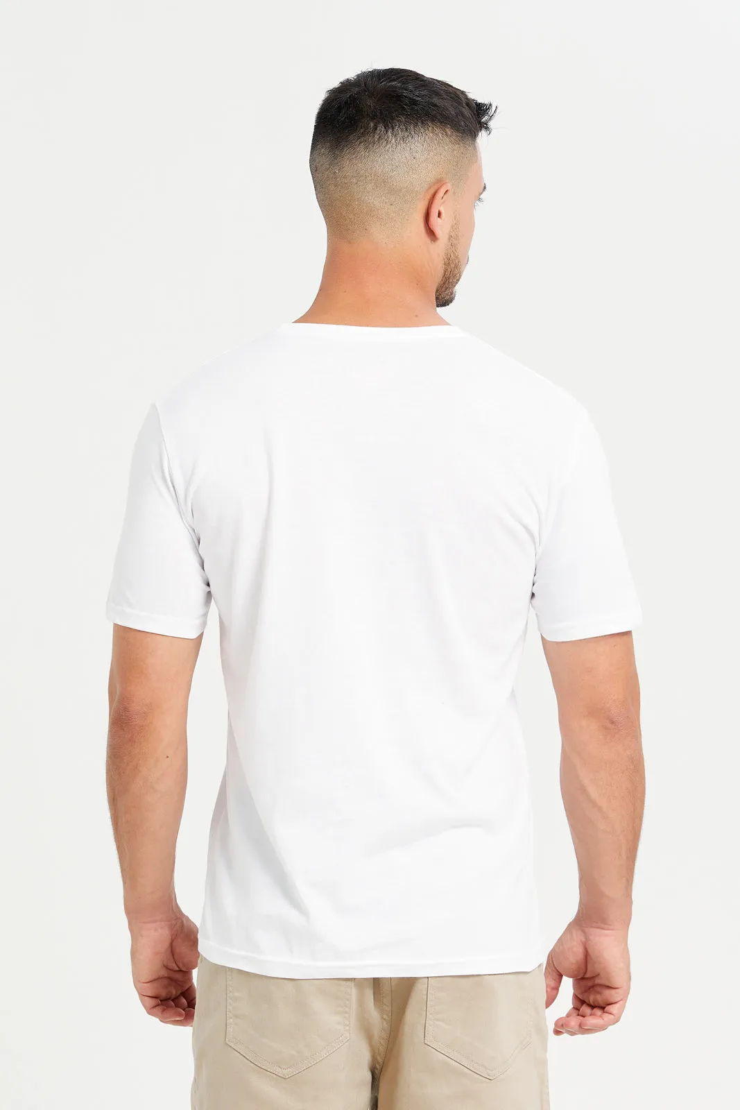 Men White Graphic T-Shirt sold by Redtag product image thumbnail 3