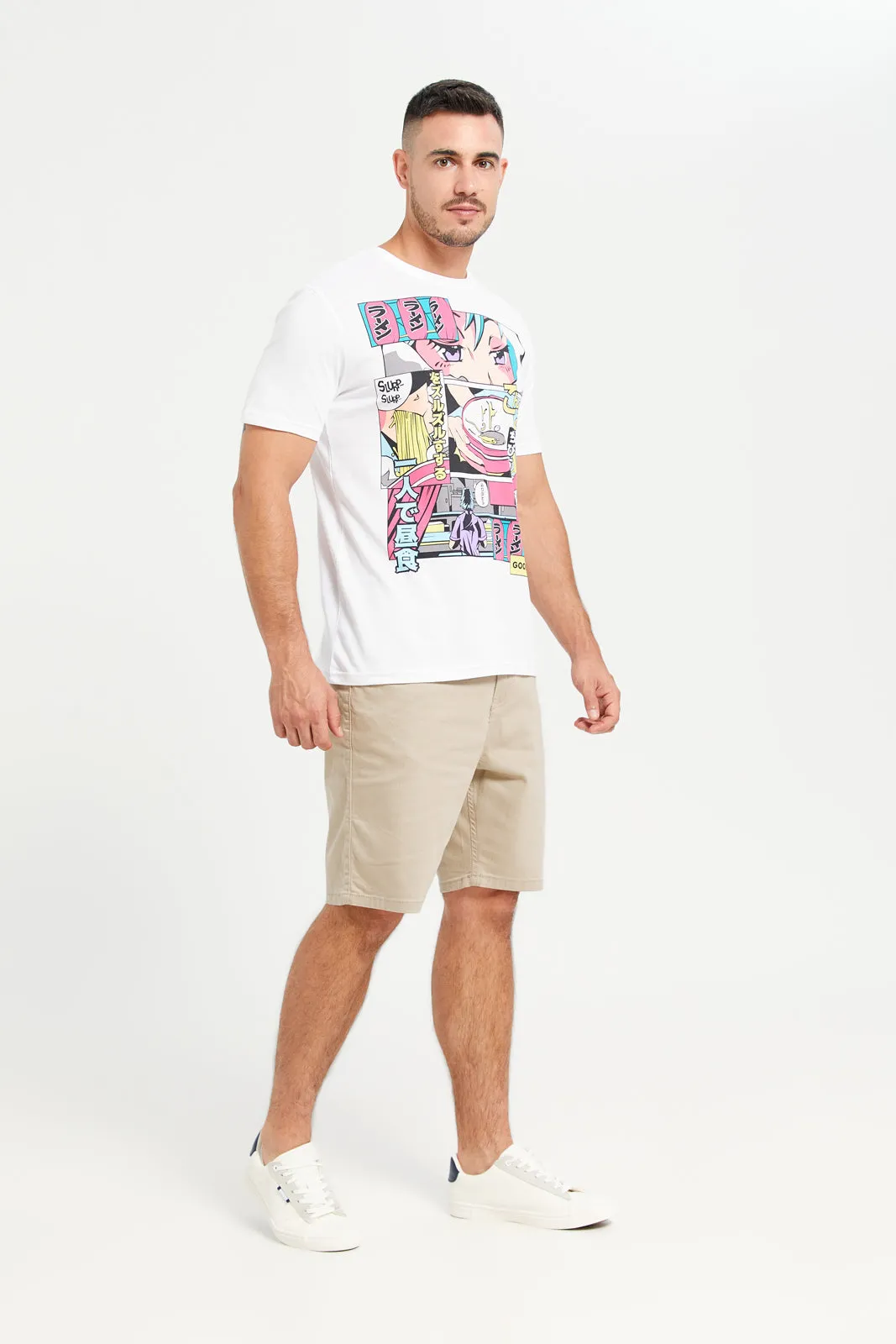 Men White Graphic T-Shirt sold by Redtag product image thumbnail 2