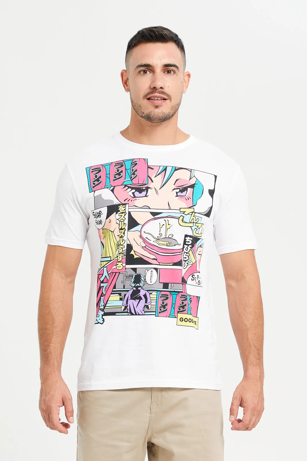 Men White Graphic T-Shirt sold by Redtag