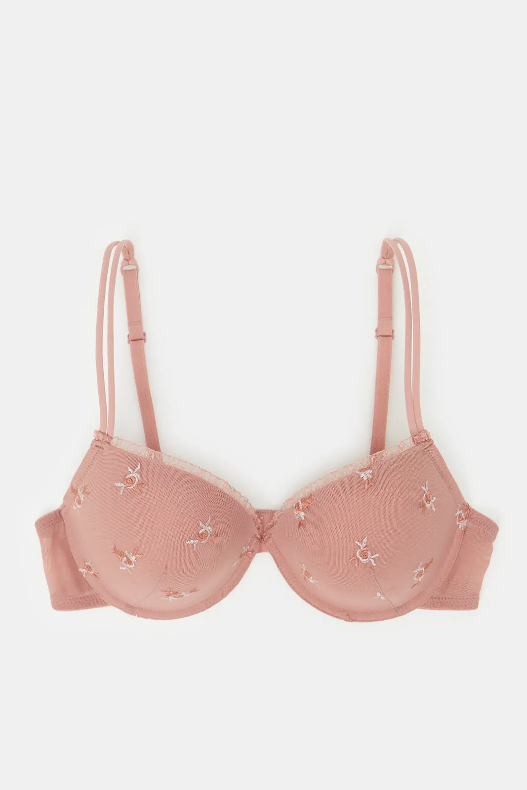 Women Pink Floral Embroidery Plunge Bra Set (Pack of 2) sold by Redtag product image thumbnail 2