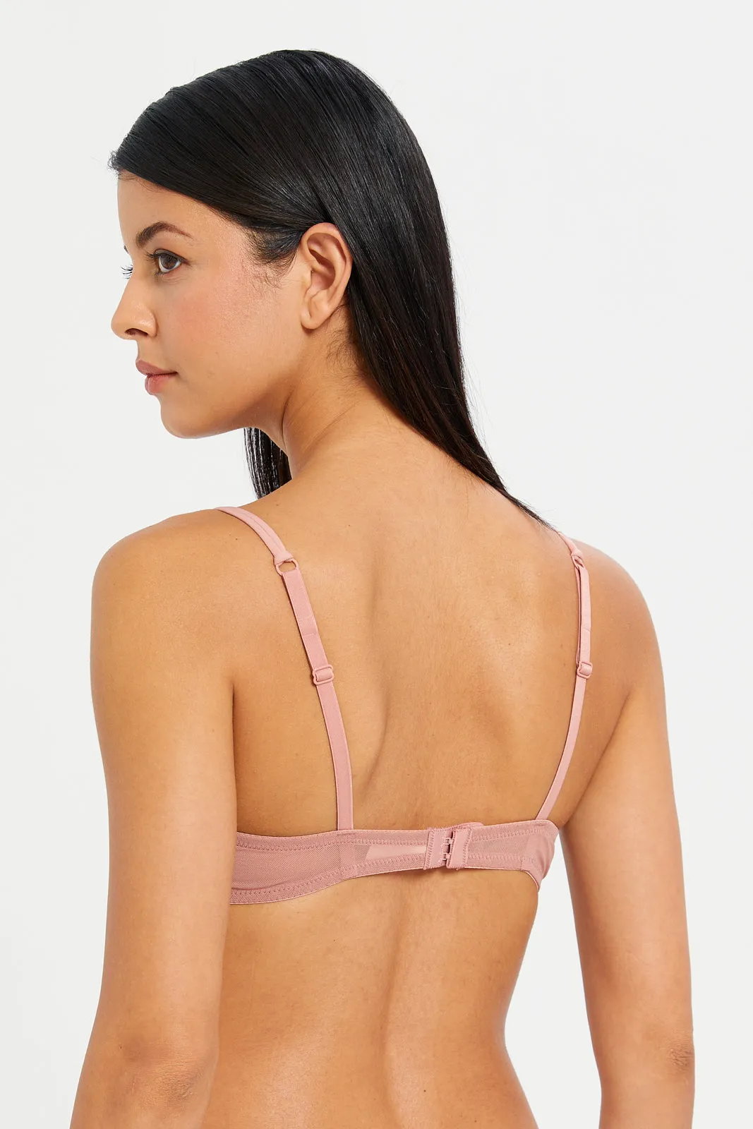 Women Pink Floral Embroidery Plunge Bra Set (Pack of 2) sold by Redtag product image thumbnail 4