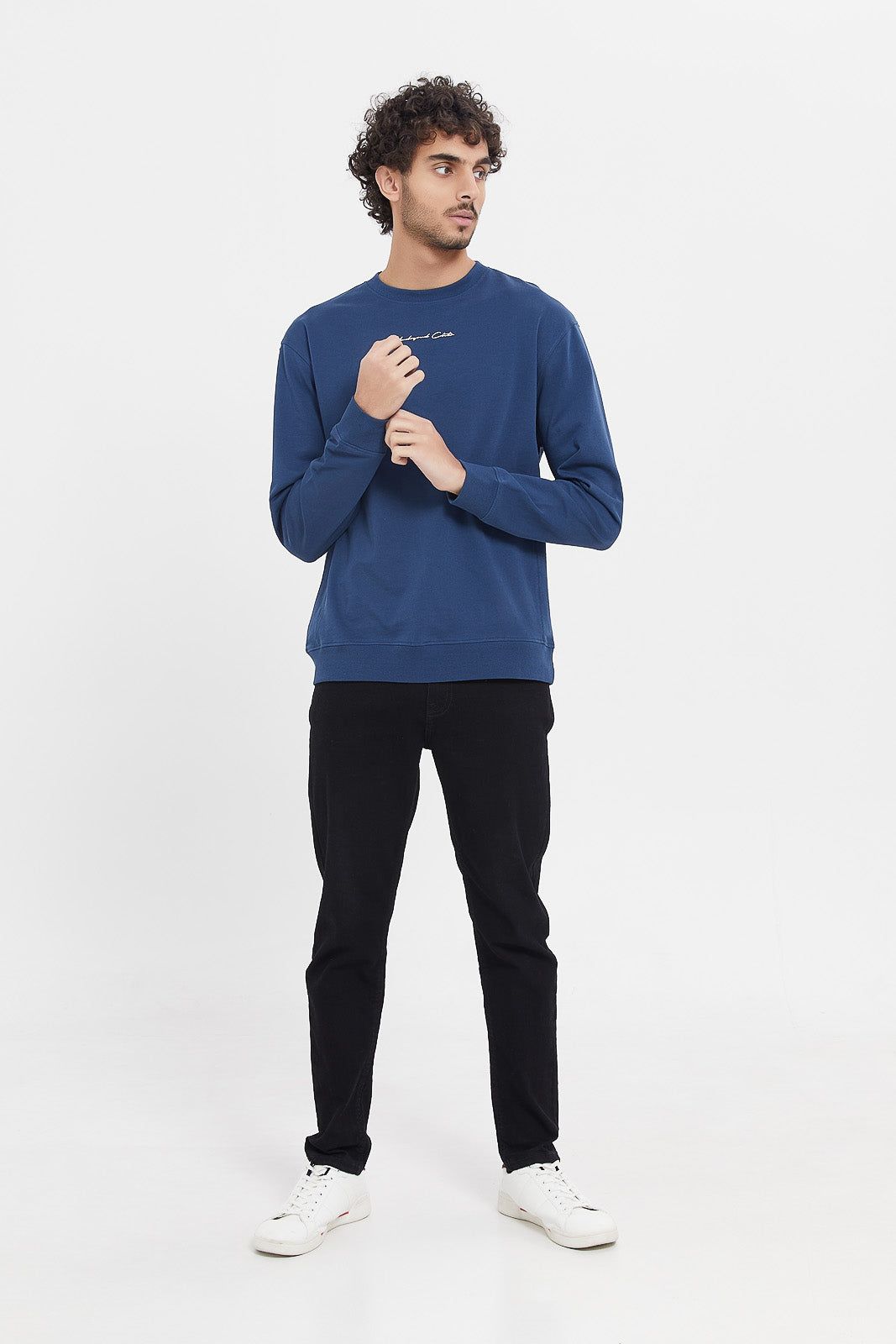 Men Blue Embroidered Sweatshirt sold by Redtag product image thumbnail 2