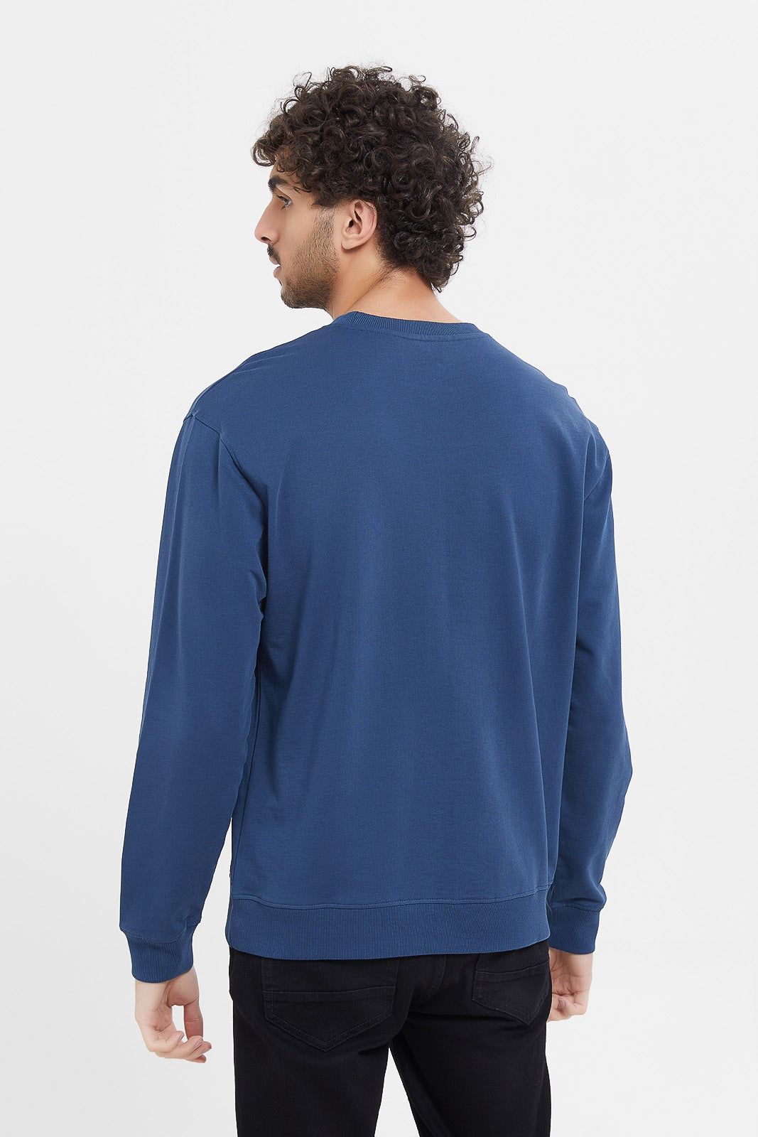 Men Blue Embroidered Sweatshirt sold by Redtag product image thumbnail 3