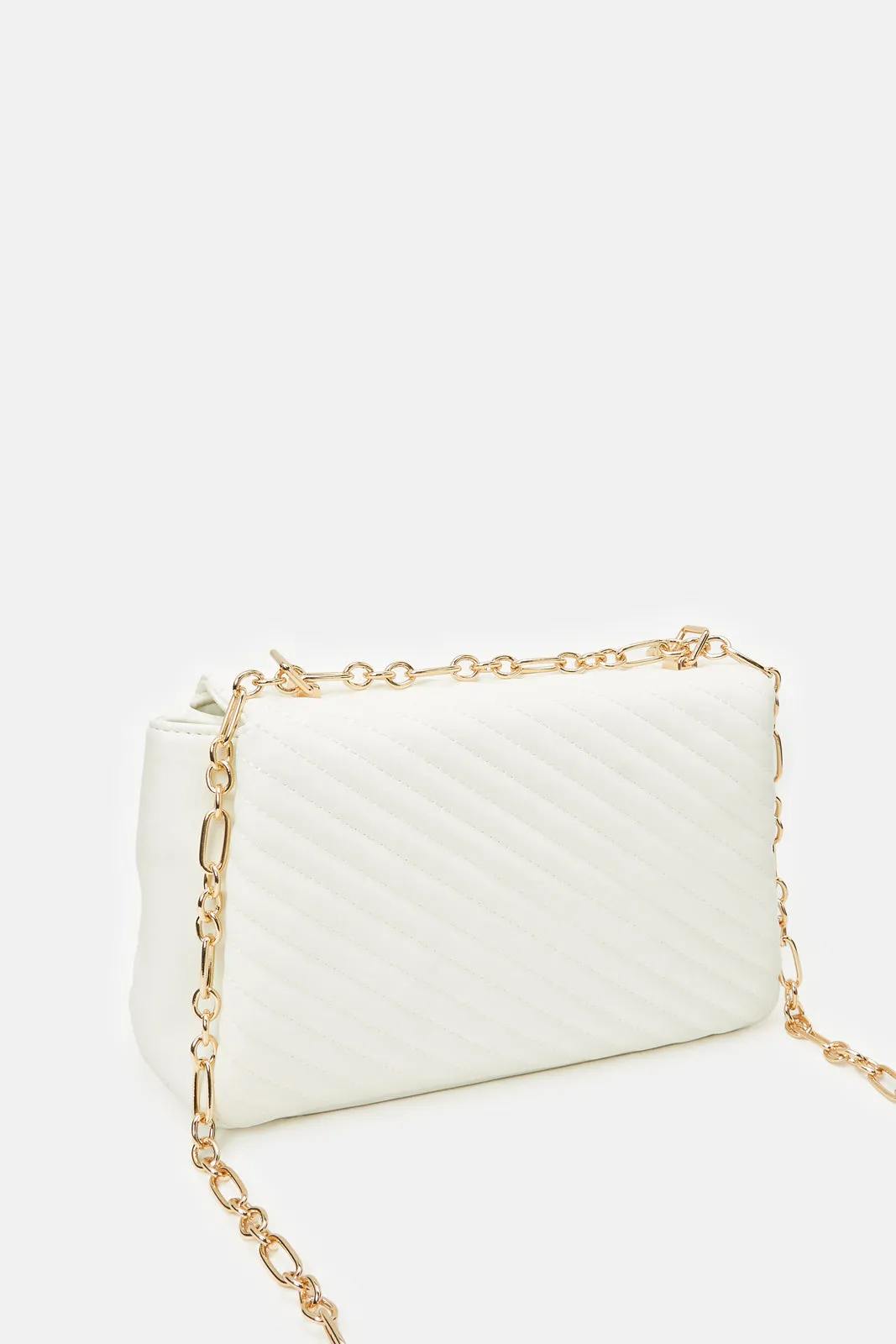 Women White Quilted Cross Body Bag sold by Redtag product image thumbnail 2