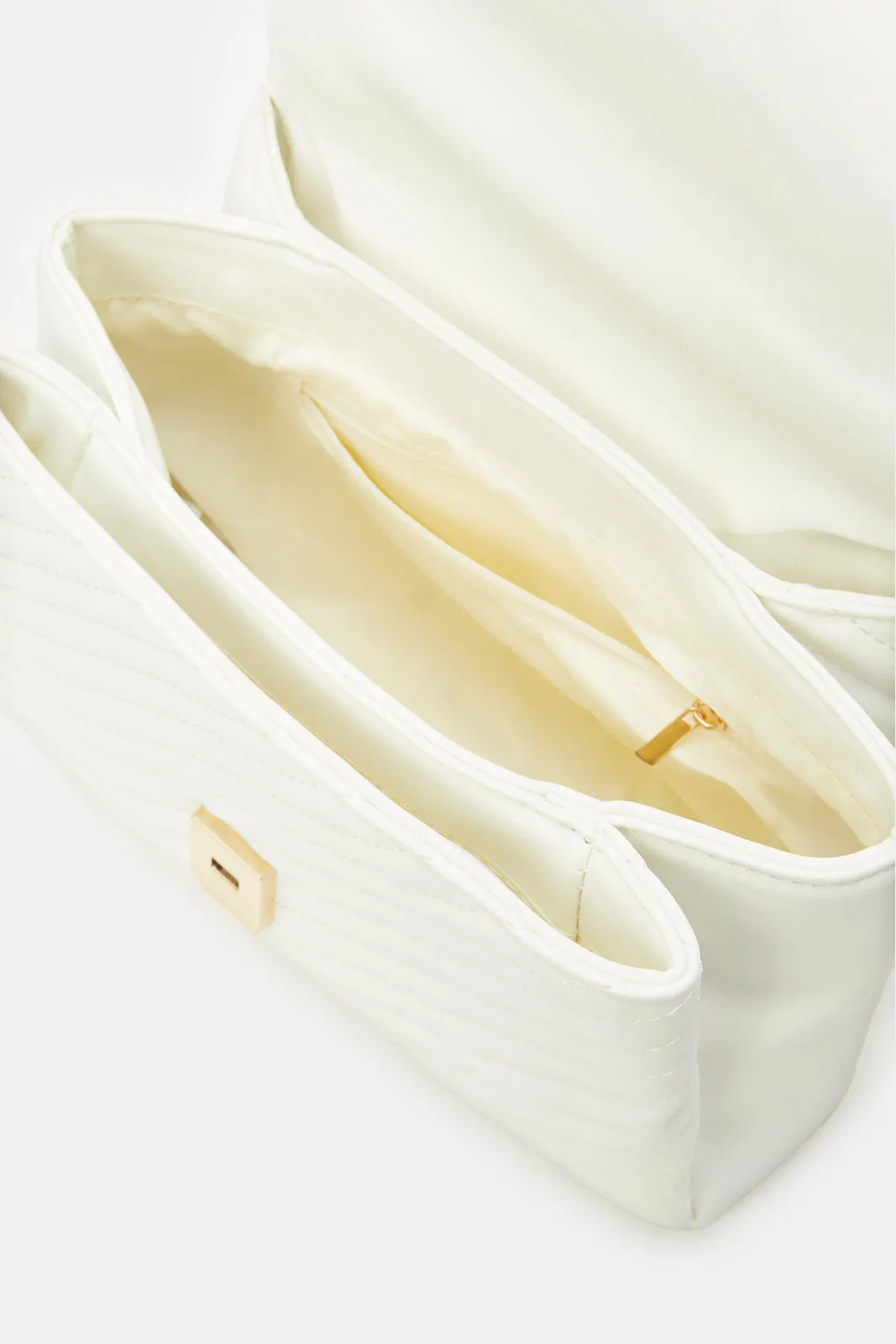 Women White Quilted Cross Body Bag sold by Redtag product image thumbnail 4