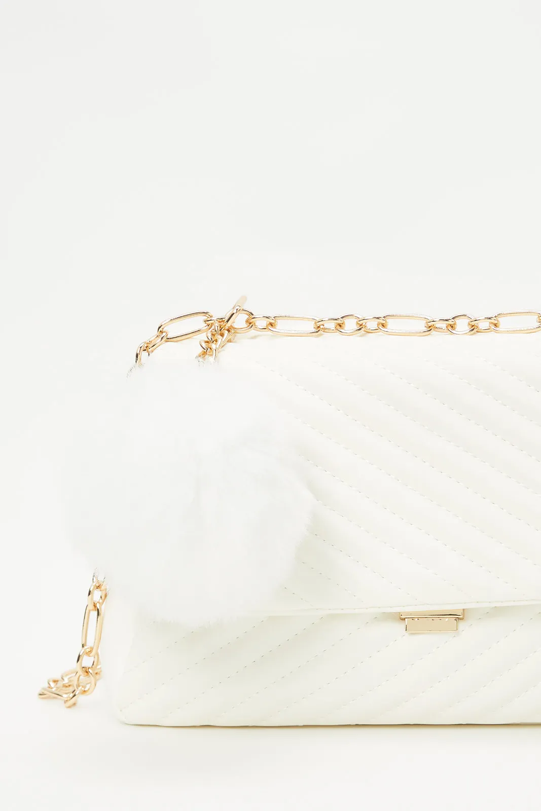 Women White Quilted Cross Body Bag sold by Redtag product image thumbnail 3