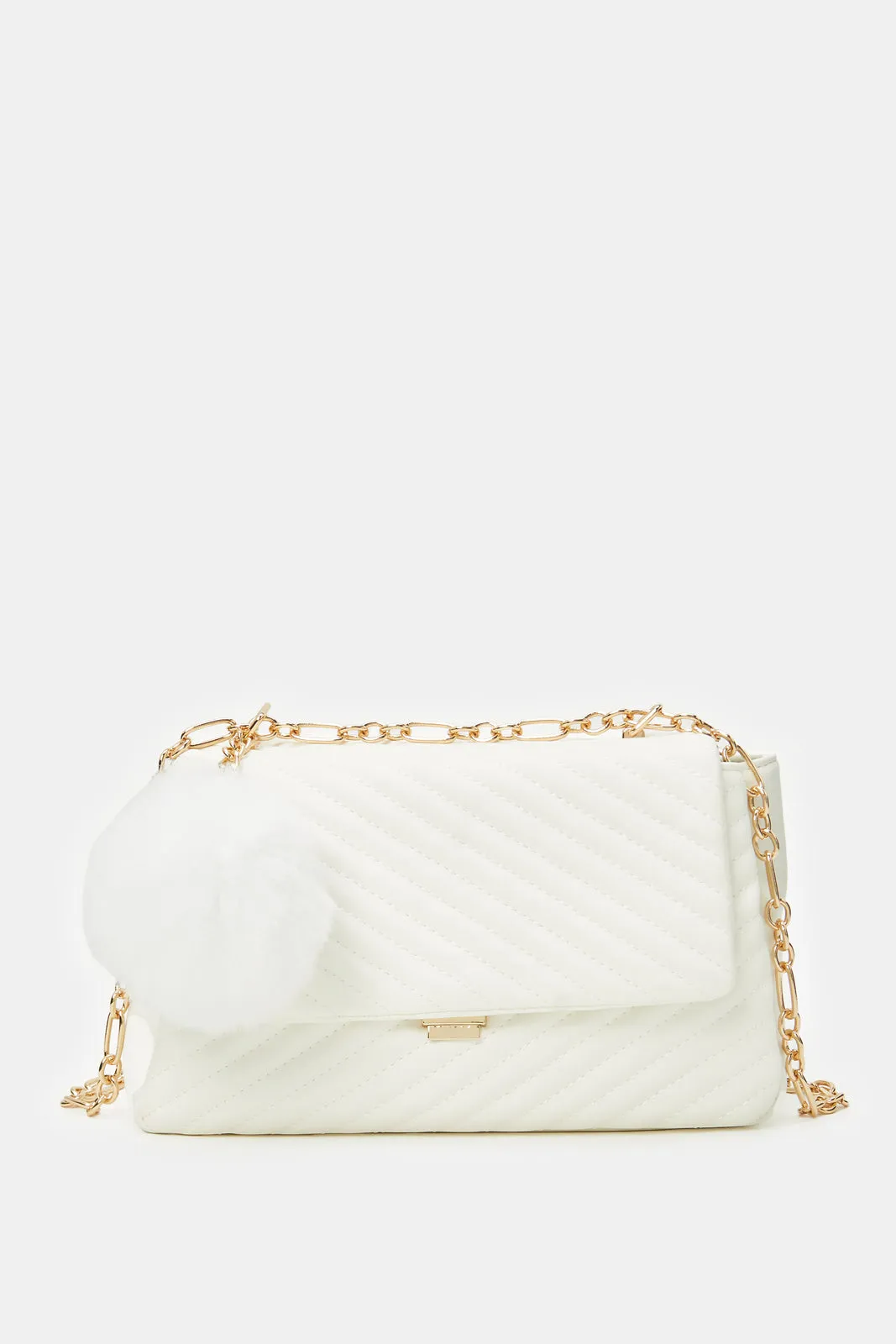 Women White Quilted Cross Body Bag sold by Redtag