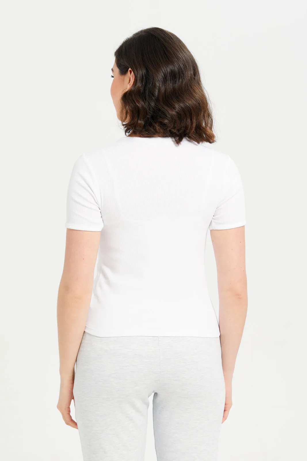 Women White Printed T-Shirt sold by Redtag product image thumbnail 3