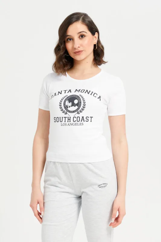 Women White Printed T-Shirt sold by Redtag