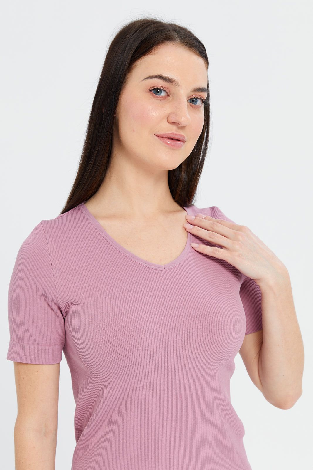 Women Pink Ribbed Top sold by Redtag product image thumbnail 4