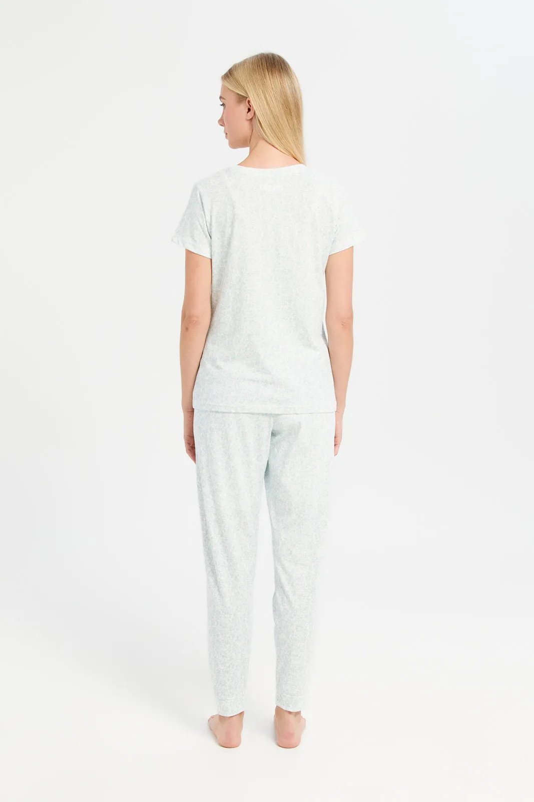 Women Mint Printed Pyjama Set (2 Piece) sold by Redtag product image thumbnail 4