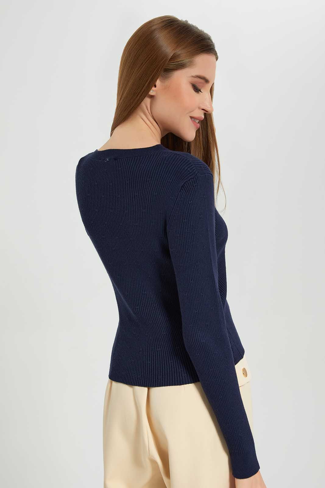 Women Navy Crewneck Long Sleeve Top sold by Redtag product image thumbnail 5