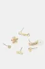 Women Gold Embellished Earrings Set (9 Pairs) sold by Redtag