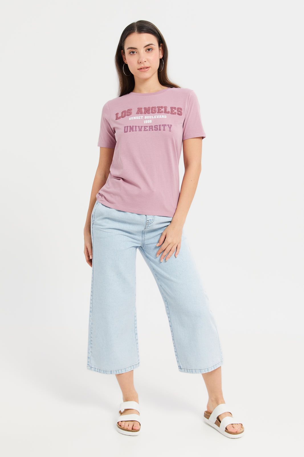 Women Mauve Emebellished T-Shirt sold by Redtag product image thumbnail 2